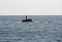 Das Uboot U 32 (212A Klasse) taucht auf in der Eckernförder Bucht.