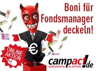 Banner zum Campact : Online-Protest gegen "Boni-Wahnsinn"