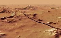 Bild: CC BY-SA 3.0 / ESA/DLR/FU Berlin / Perspective view of Cerberus Fossae