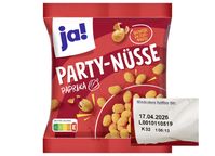 ja! Party-Nüsse Paprika" im 200-Gramm Beutel  Bild: Snäcky Knabbergebäck GmbH Fotograf: Snäcky Knabbergebäck GmbH