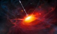 Künstlerische Darstellung des entferntesten Quasars Abbildung: ESO/M. Kornmesser