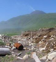 Das Bild nach dem Tsunami, Ainu Bay auf Matua Island. Bild: B. MacInnes