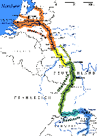 Die Karte zeigt den Fluss Rhein