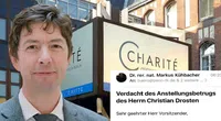 Bild Charité: Manfred Brückels, Wikimedia, CC BY-SA 3.0; Drosten: Presse, Charieté Berlin; Screenshot Twitter; Montage: Wochenblick / Eigenes Werk