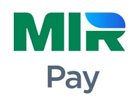 Mir (russisch Мир, ˈmʲir; lit. Welt; Frieden) Logo