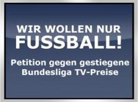 Der Banner der Online-Petition "Wir wollen nur Fußball" ist bereits in vielen Blog-Seiten verlinkt.