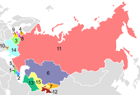 Die 15 Unionsrepubliken zwischen 1956 und 1991
