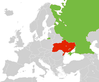 Lage der Ukraine und Lage Russlands mit der russischen Krim