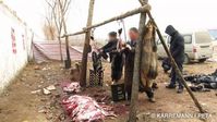 Das PETA-Videomaterial zeigt, wie Händler Tiere mit Eisenstangen töten oder lebenden Tieren den Pelz abziehen. Bild: "obs/PETA Deutschland e.V./Manfred Karremann für PETA"