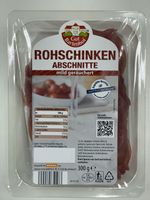 "Rohschinken Abschnitte - mild geräuchert" mit dem MHD 30.11.2020 und der Chargennummer L4430634907  Bild: "obs/Schwarz Cranz Gmbh & Co. KG/Schwarz Cranz GmbH & Co. KG"