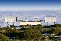das STELLA-Teleskop-Gebäude auf dem Izana-Berg. AIP