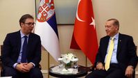 Der serbische Präsident Aleksandar Vučić und sein türkischer Amtskollege Recep Tayyip Erdoğan bei einem Treffen am 20. September 2017 in New York