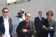 Javier Bardem and the Coen brothers at the Cannes Film Festival.