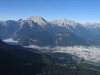Berchtesgadener Alpen: Blick vom Kehlsteinhaus auf Watzmann und Hochkalter