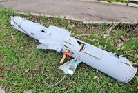 Archivbild: Bruchstück einer abgeschossenen ukrainischen Drohne Bild: Sergei Baturin / Sputnik