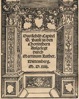 Luthers Auslegung des 7. Kapitels des 1. Korintherbriefs – eine Streitschrift gegen den Zölibat (1523), Archivbild