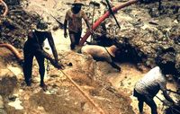 Hunderte Goldschürfer arbeiten illegal auf dem Gebiet der Yanomami in Brasilien und Venezuela. Bild: Survival