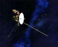 Künstlerische Darstellung der Voyager-Sonde im All
