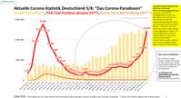 Aktuelle Corona Statistik: Durch nicht zugelassene und nicht aussagekräftige PCR Tests explodiert die Zahl der positiv getesteten, ohne das die Zahl der Krankenhauspatienten auch nur ansatzweise ansteigt, Stand 11.10.2020