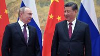 Wladimir Putin und Xi Jinping bei einem Treffen in Peking am 4. Februar 2022. Bild: Sputnik / Alexei Druschinin