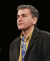 Euclid Tsakalotos bei einem Treffen mit der Sinn Féin in Irland, März 2015