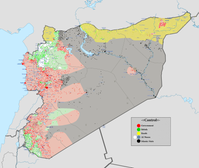 Karte der Gruppen im Bürgerkrieg von Syrien
