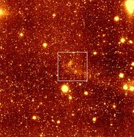 Die neu entdeckte Gezeiten-Zwergalaxie im Sternbild Löwe (Bildmitte) ist so lichtschwach, dass sie z
Quelle: © RUB, Bild: Bomans (AIRUB) (idw)