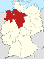 Lage von Niedersachsen in Deutschland