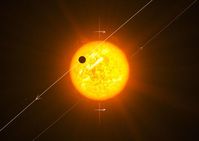 Künstlerische Darstellung eines Exoplaneten auf einer rückläufigen Umlaufbahn Bild: ESO/L. Calçada