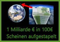 Zum Vergleich: Eine Milliarde Euro in 100 Euroscheinen aufeinander gestapelt würde diesen Turm erzeugen (Symbolbild)