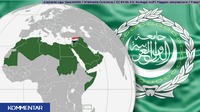 Bild: Arabische Liga: Danalm000 / Wikimedia Commons / CC BY-SA 3.0; Montage: AUF1 Flaggen: rawpixel.com / Freepik / Eigenes Werk