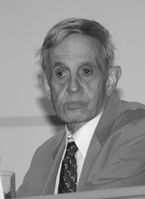 John F. Nash auf einem Symposium zu Spieltheorie und experimenteller Wirtschaftsforschung an der Universität Köln, November 2006.