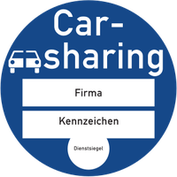 Die 2020 in Deutschland eingeführte Carsharing-Plakette