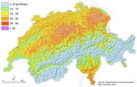 Zwei Drittel der Stickstoffeinträge in der Schweiz stammen aus der Landwirtschaft sowie ein Drittel aus der Verbrennung von fossilen Brennstoffen. Quelle: © Universität Basel (idw)