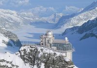 Forschungsstation Jungfraujoch auf 3580 Meter Höhe. Bild: Jungfraubahnen