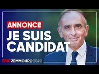 Bild: Screenshot Video: "Éric Zemmour : « Je suis candidat à l’élection présidentielle »" (https://youtu.be/k8IGBDK1BH8) / Eigenes Werk