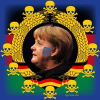 Angela Merkel hält Deutschland im gewaltsamen Würgegriff (Symbolbild)