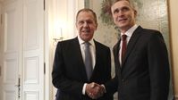 Der russische Außenminister Lawrow und der NATO-Generalsekretär Stoltenberg (2021)
