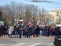 Ukraine: Protestierende in Luhansk, 1. März 2014