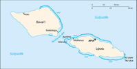 Karte von Samoa mit deutscher Beschreibung