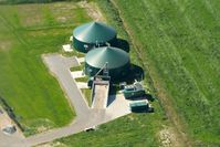 Luftbild einer Biogasanlage