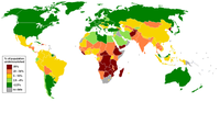 Karte des Anteils an unterernährten Menschen an der Gesamtbevölkerung nach Staat Bild: Lobizón / de.wikipedia.org