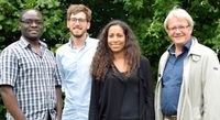 Die Forschergruppe: Emmanuel Ndahayo, Lars Wissenbach, Marie-Christine Ofori und Prof. Dr. Johannes Schädler (v.l.) Quelle: Universität Siegen (idw)