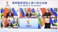 Der 14. BRICS-Gipfel am 23. Juni 2022 Bild: www.globallookpress.com / Li Tao/Xinhua