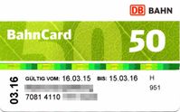 BahnCard 50 im grünen Design (März 2015)