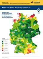 Kaufen oder Mieten - Auf die Lage kommt es an! Bild: "obs/Deutsche Postbank AG"