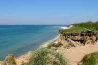 Ein Ostseestrand: Darßer Weststrand in Vorpommern (Steilküste nahe Ahrenshoop).