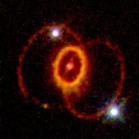 Der Überrest der Supernova 1987A, aufgenommen im März 2005