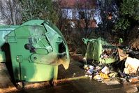 Verbrannte Mülltonnen Bild: Polizei