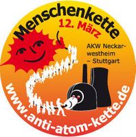 Weitere Informationen zur großen Menschenkette zwischen dem AKW Neckarwestheim und Stuttgart am 12. März gibt es hier: www.anti-atom-kette.de